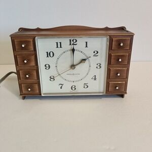Vtg GE Hanging Electric Wall Clock Model #2129 Chest of Drawers, Tested‎ Works
